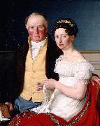 Christoffer Wilhelm Eckersberg Greve Preben Bille-Brahe og hans anden hustru Johanne Caroline, fodt Falbe oil on canvas